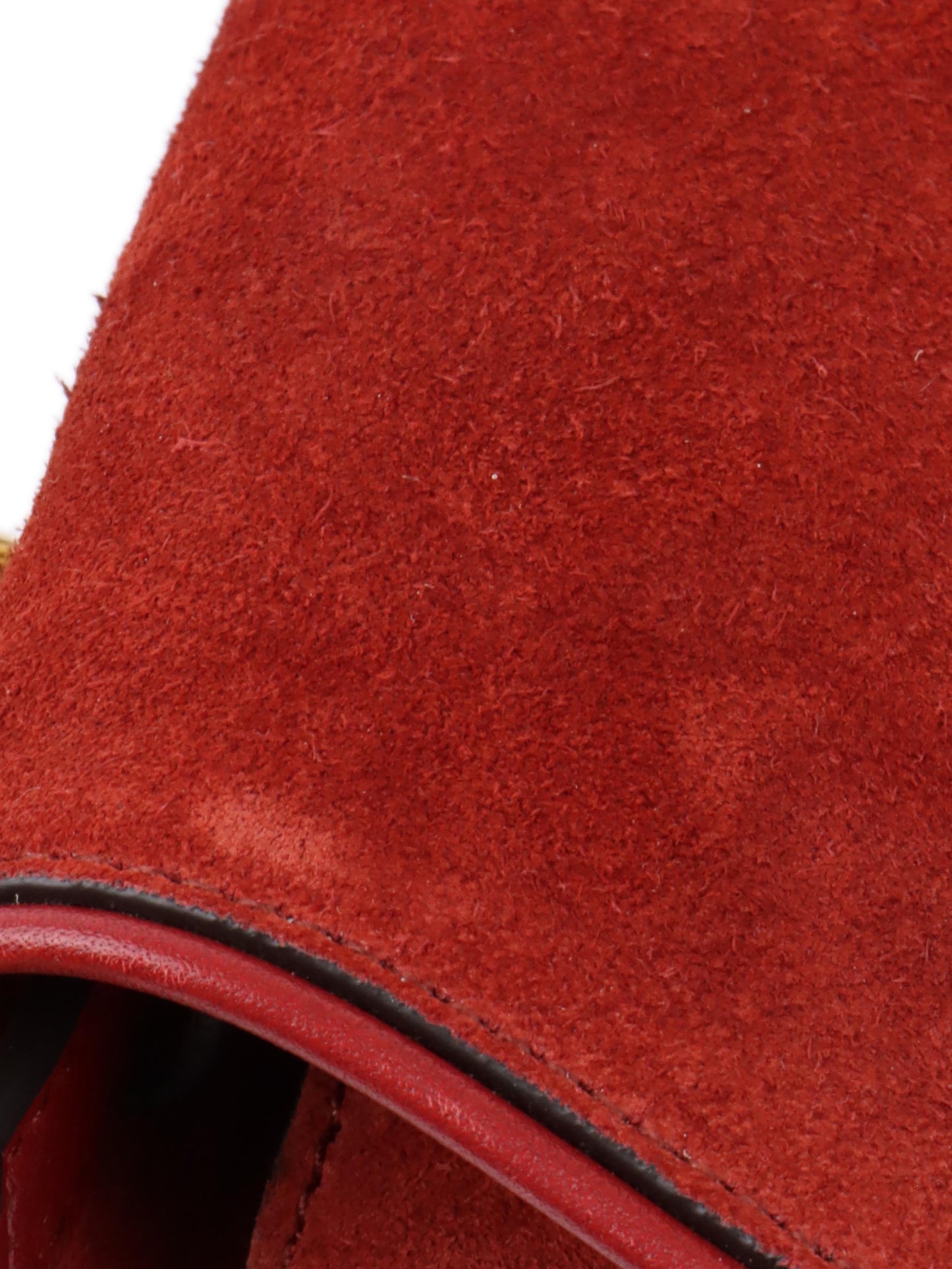 Gucci Blondie Red Suede Shoulder Bag.