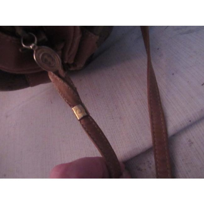 Gucci Vintage Bagsdesigner Purses Dark Brown Small G Logo Print On Lighter Brown Coated Canvascamel