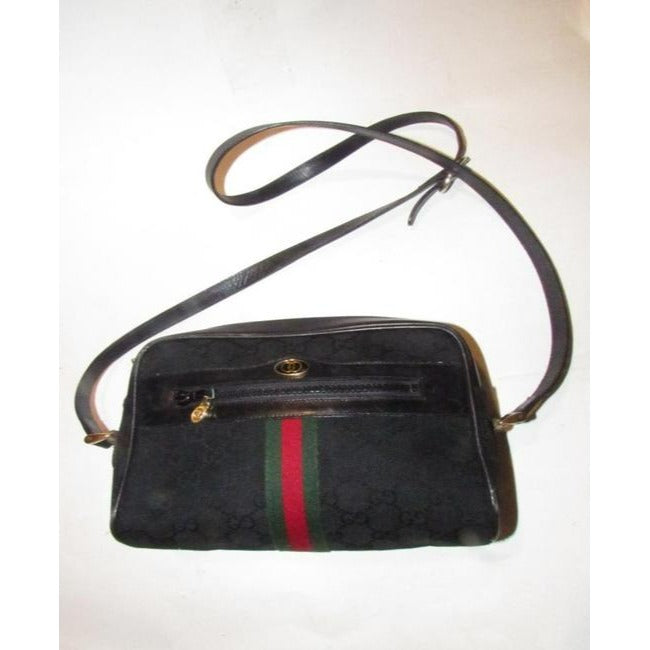 Gucci Ophidia Shoulder Guccissima Canvasleather Crossbodyshoulder With Stripe Black Logo Printred An