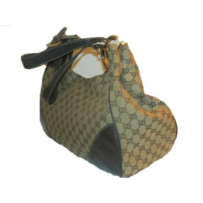 Gucci Top Handle Xl W Canvasleather Metal G Accents Brown Guccissima Print Leather Tote