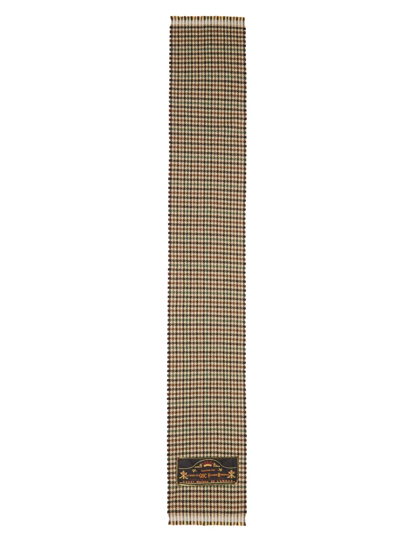 Gucci Houndstooth Kitten Robe Scarf in Brown
