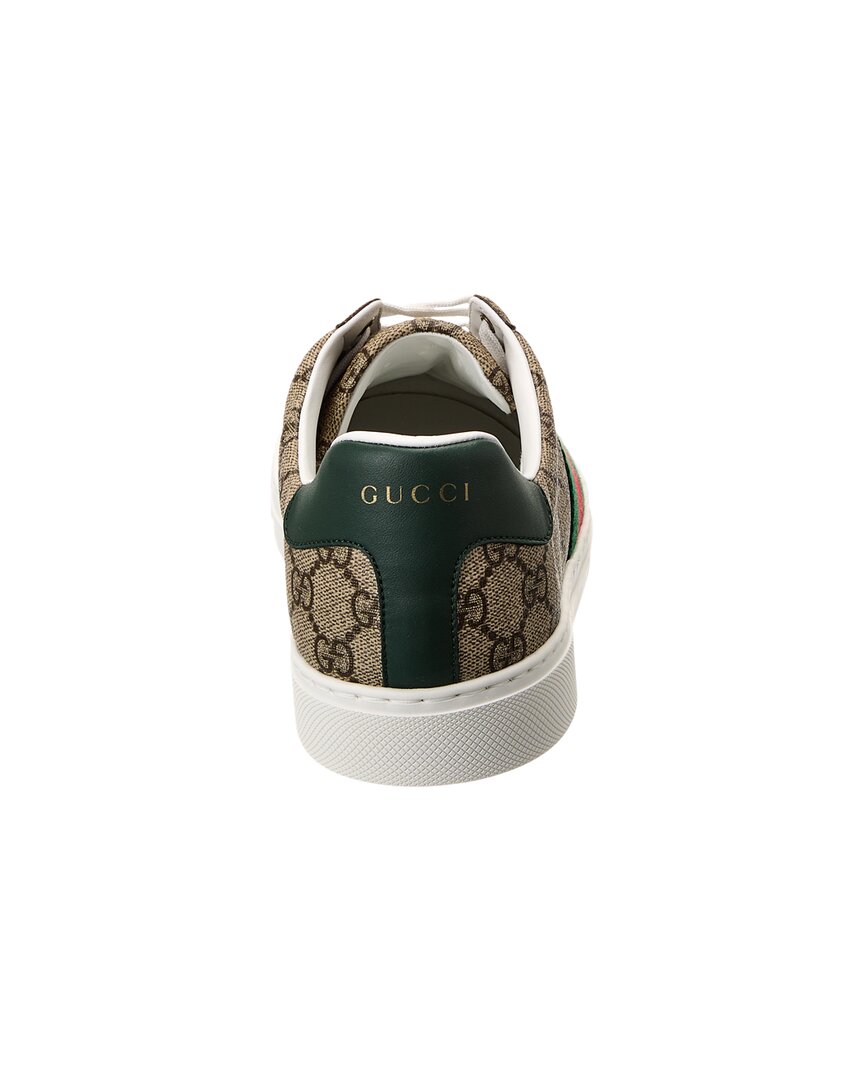 Gucci Ace Web Gg Supreme Canvas & Leather Sneaker