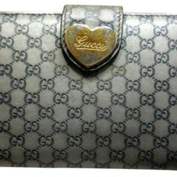 Gucci Microguccissima Silver Leather XL Continenta