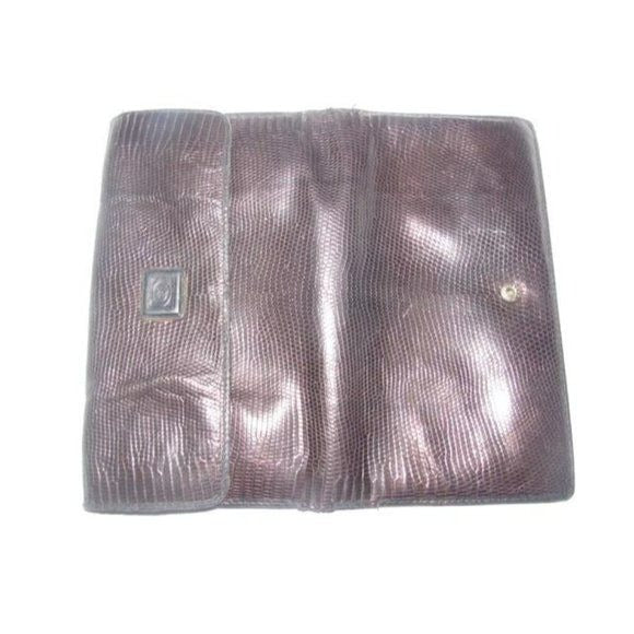 GUCCI Vintage Brown Snakeskin XL Checkbook