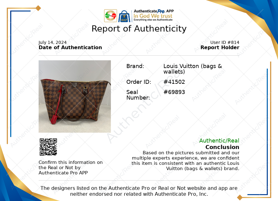 HandBag Luxury Designer Louis Vuitton, Size Large