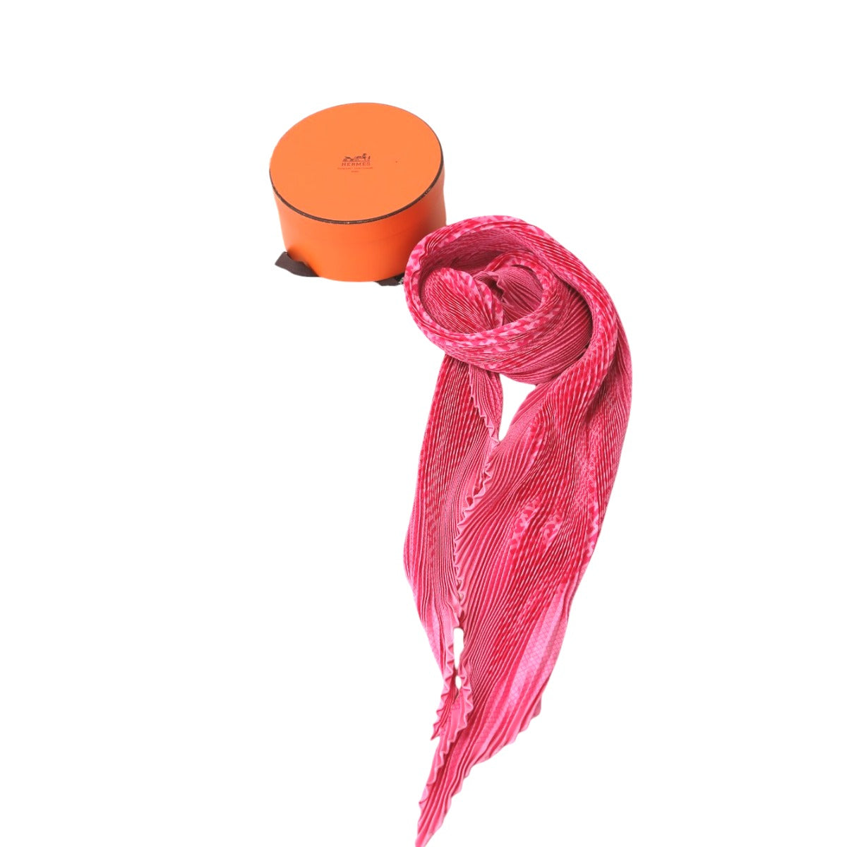 HERMES scarf silk pink 100% silk