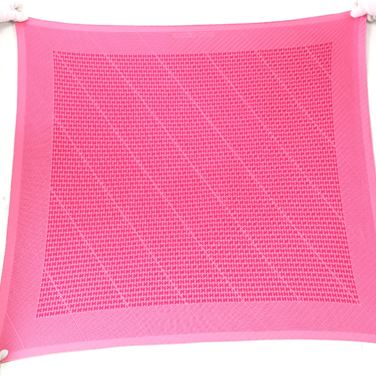 HERMES scarf silk pink 100% silk