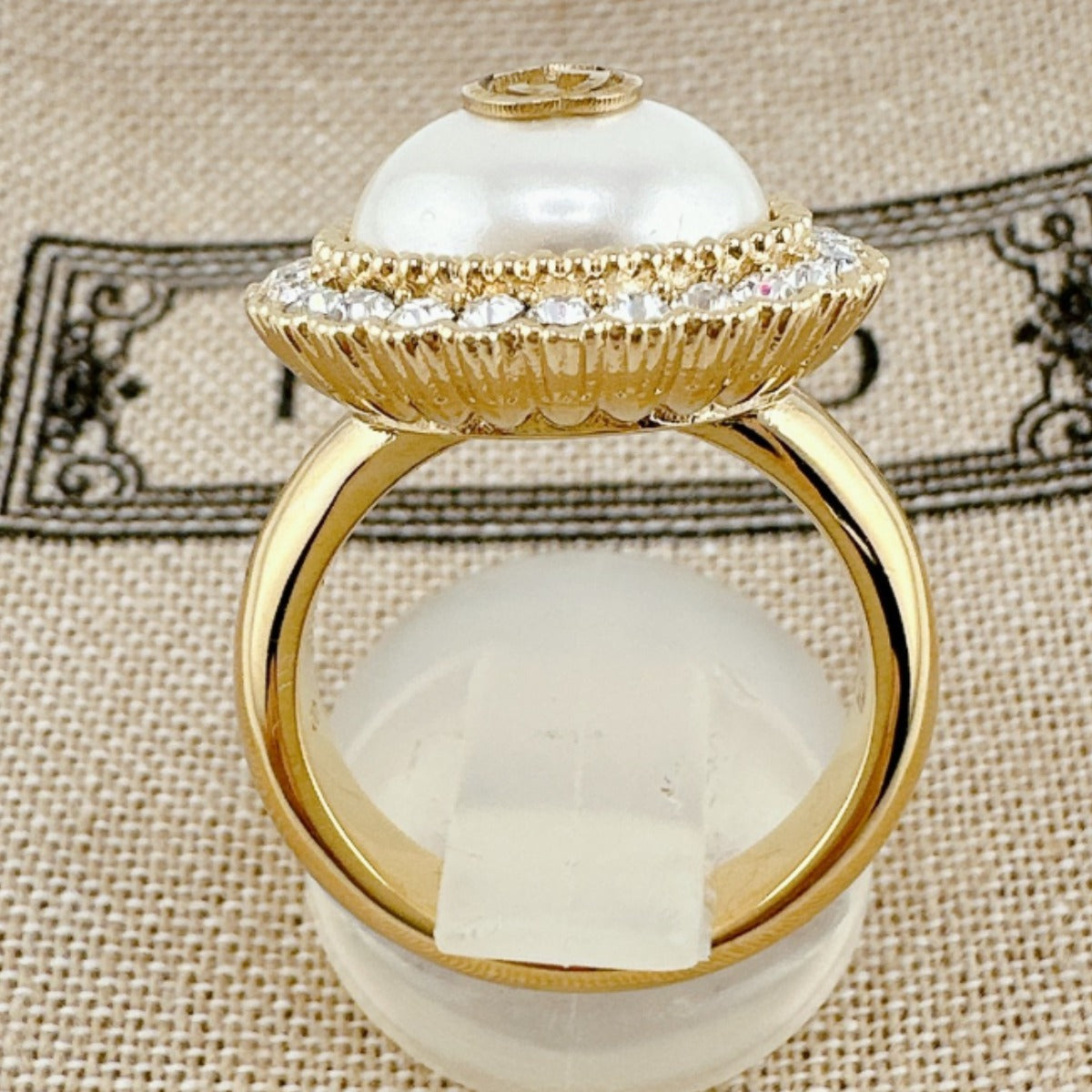 GUCCI Ring metal gold GG S size Flower ring