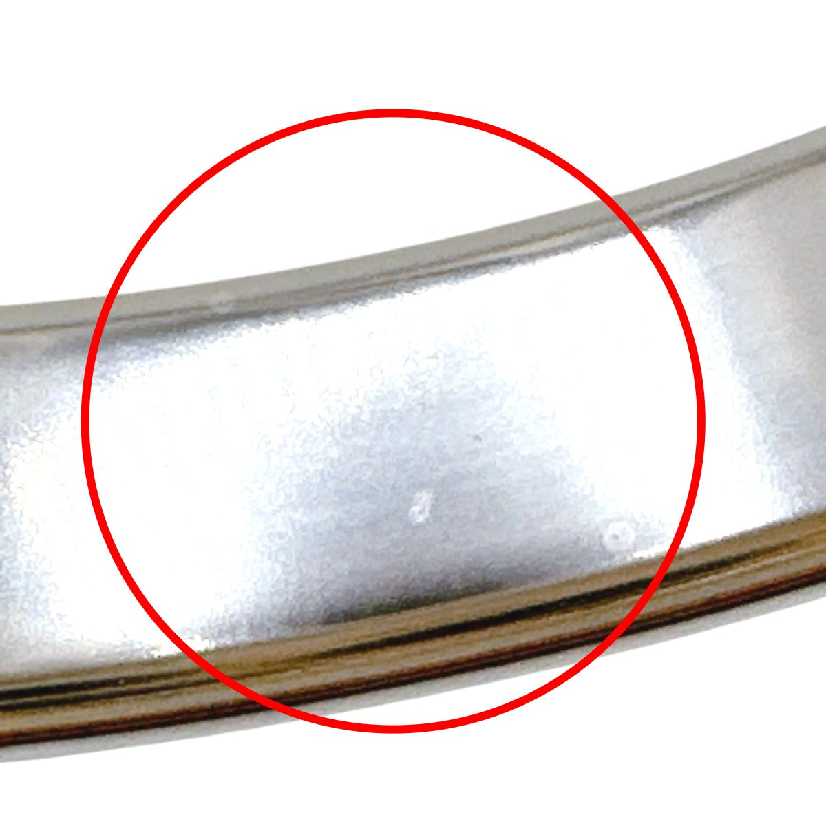 HERMES Bangle metal Silver bracelet Leather Scarlet Fan Olympe unisex(Unisex) Used