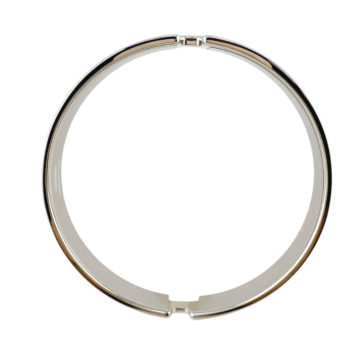 HERMES Bangle metal Silver bracelet Leather Scarlet Fan Olympe unisex(Unisex) Used