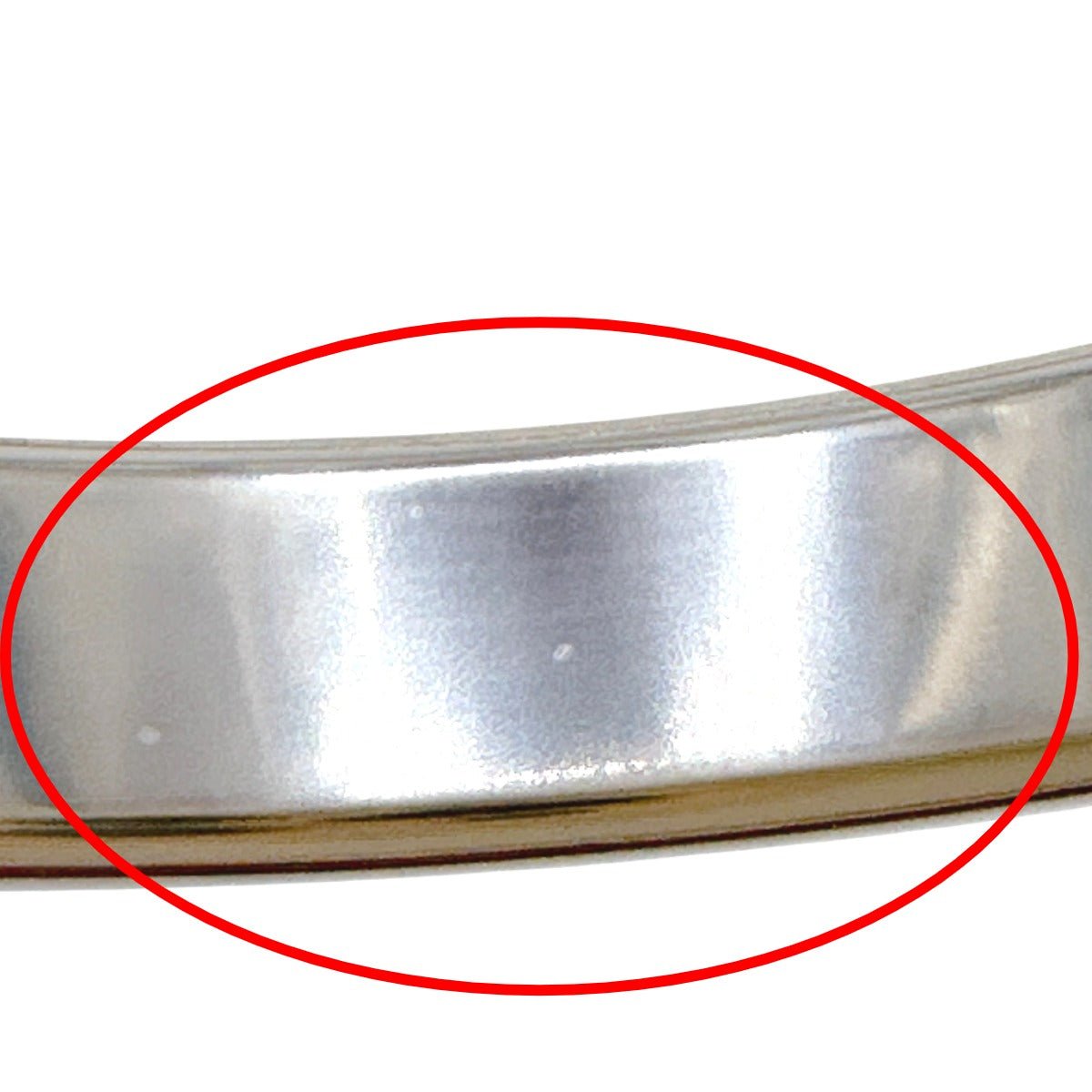 HERMES Bangle metal Silver bracelet Leather Scarlet Fan Olympe unisex(Unisex) Used