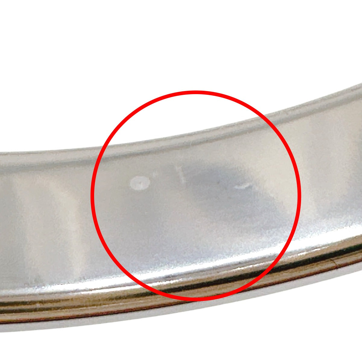 HERMES Bangle metal Silver bracelet Leather Scarlet Fan Olympe unisex(Unisex) Used