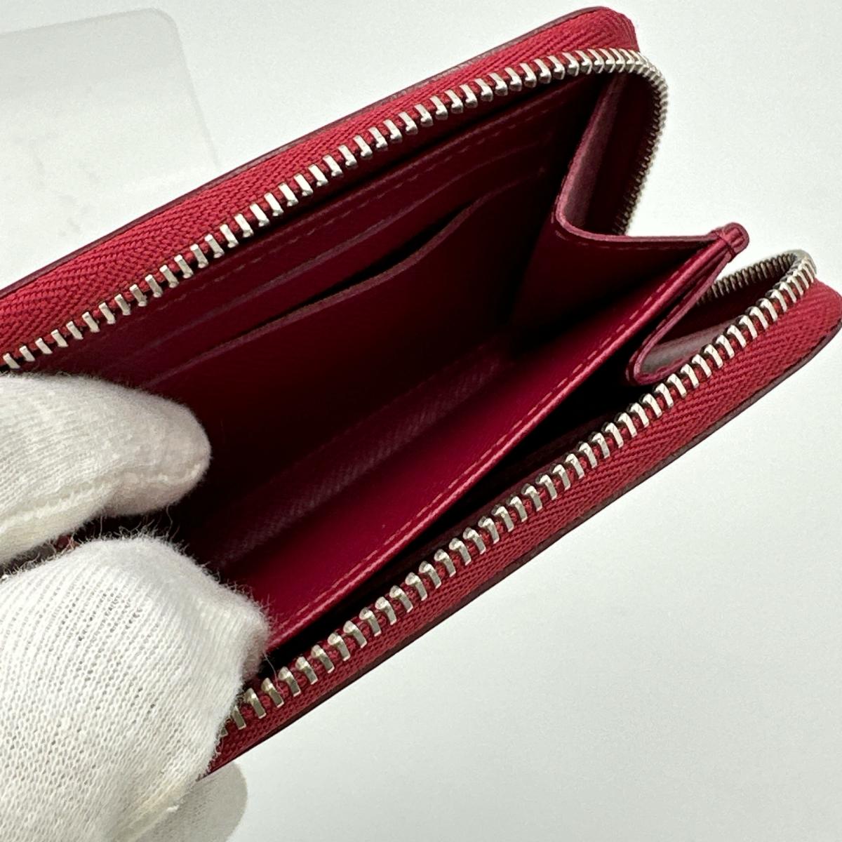 LOUIS VUITTON Coin case M60383 Epi Leather Red Epi Zip around purse