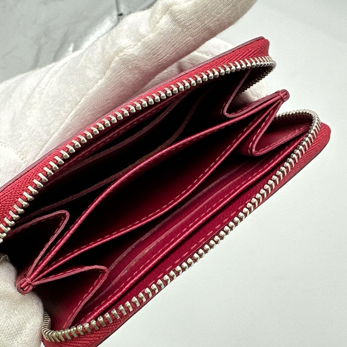LOUIS VUITTON Coin case M60383 Epi Leather Red Epi Zip around purse
