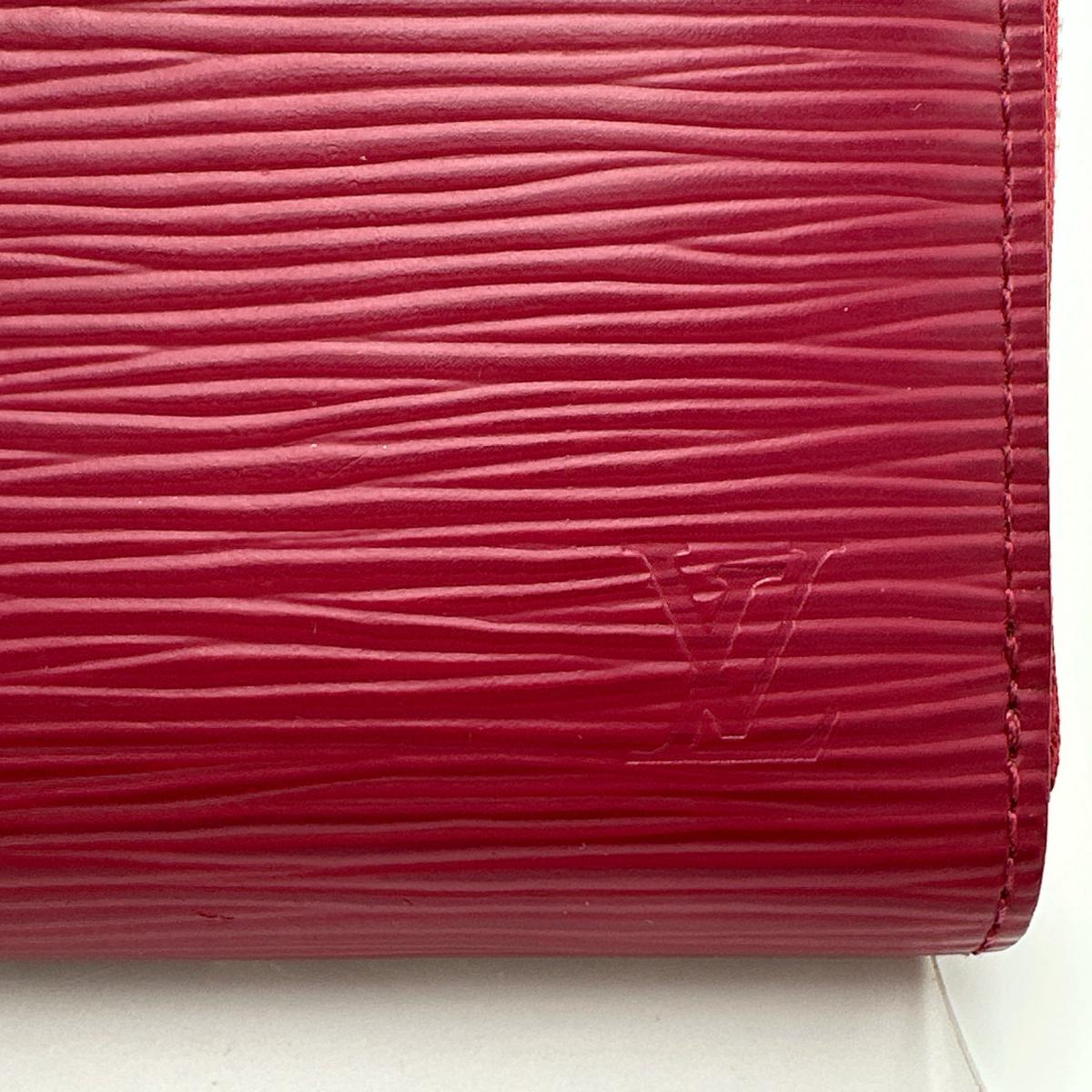 LOUIS VUITTON Coin case M60383 Epi Leather Red Epi Zip around purse