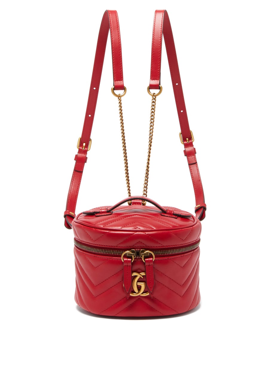 Gucci GG Marmont Matelasse Mini Backpack in Red