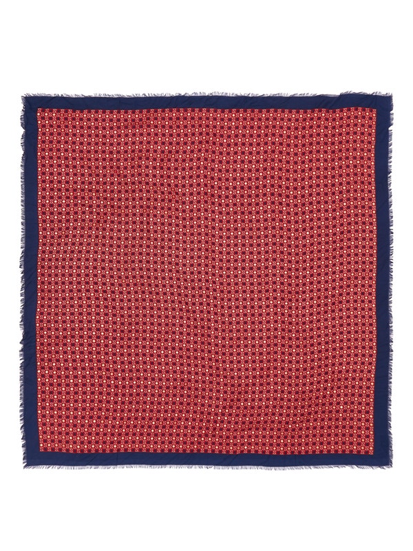 Gucci GG Hearts & Stars Silk Scarf in Red