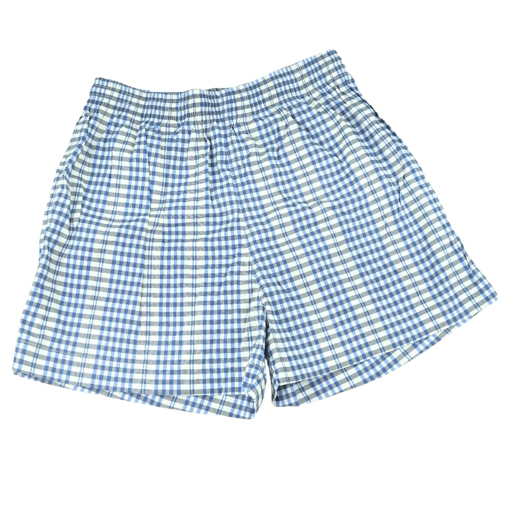 HERMES Pants Nylon, Polyurethane blue check Swimwear mens S Used