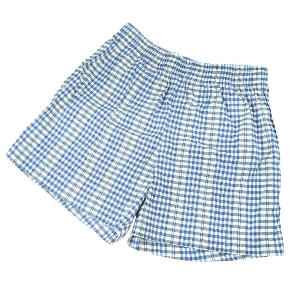 HERMES Pants Nylon, Polyurethane blue check Swimwear mens S Used