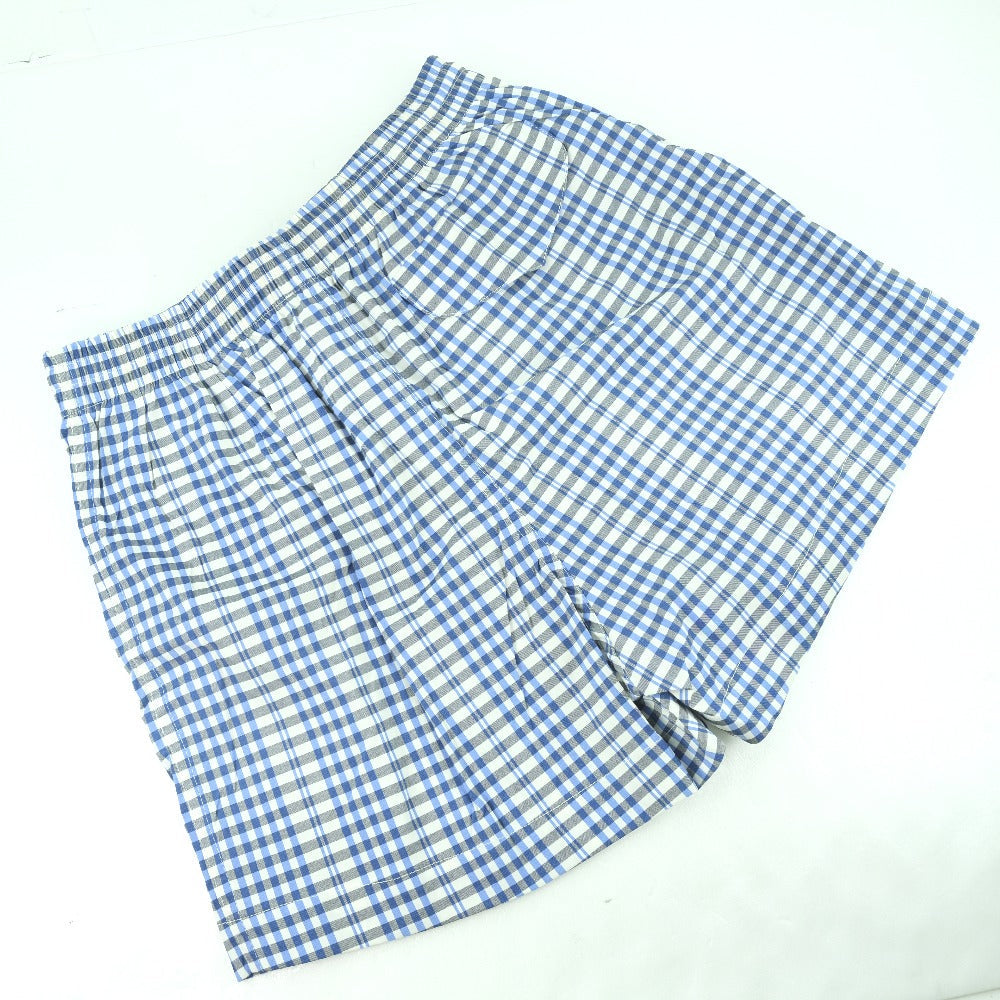 HERMES Pants Nylon, Polyurethane blue check Swimwear mens S Used