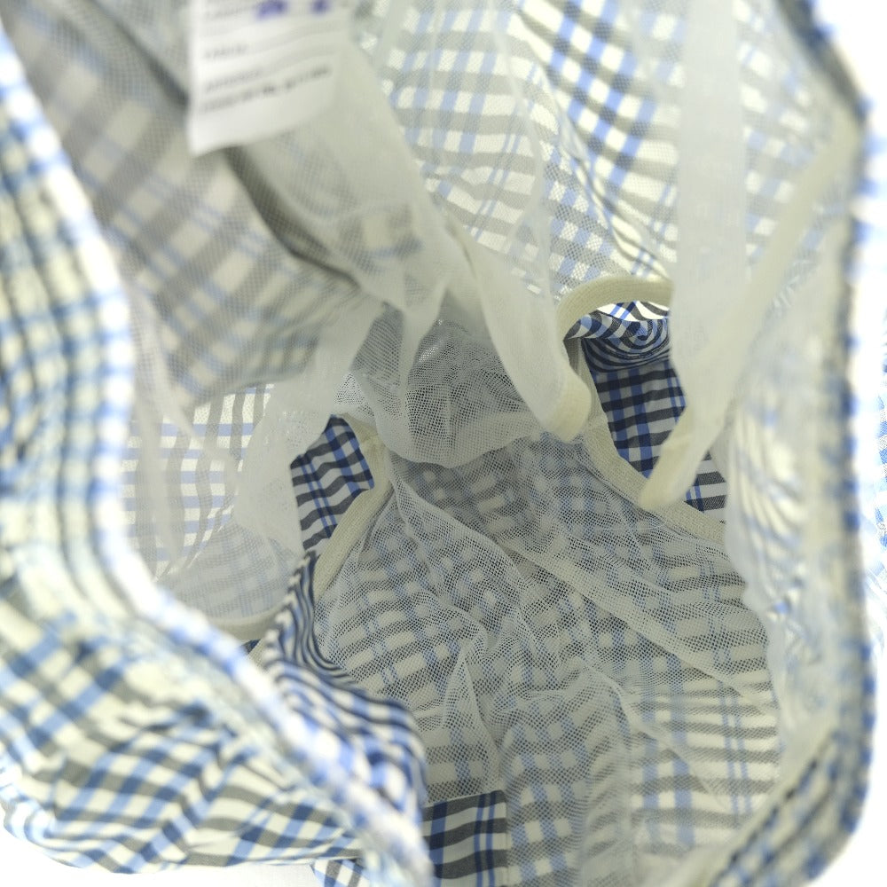 HERMES Pants Nylon, Polyurethane blue check Swimwear mens S Used