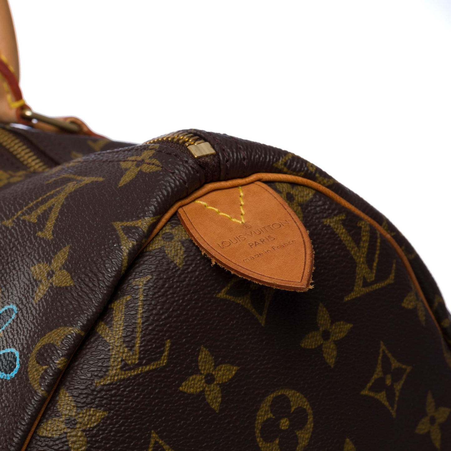 LOUIS VUITTON "Keep Cool" Customized Speedy 40 handbag in brown Monogram canvas
