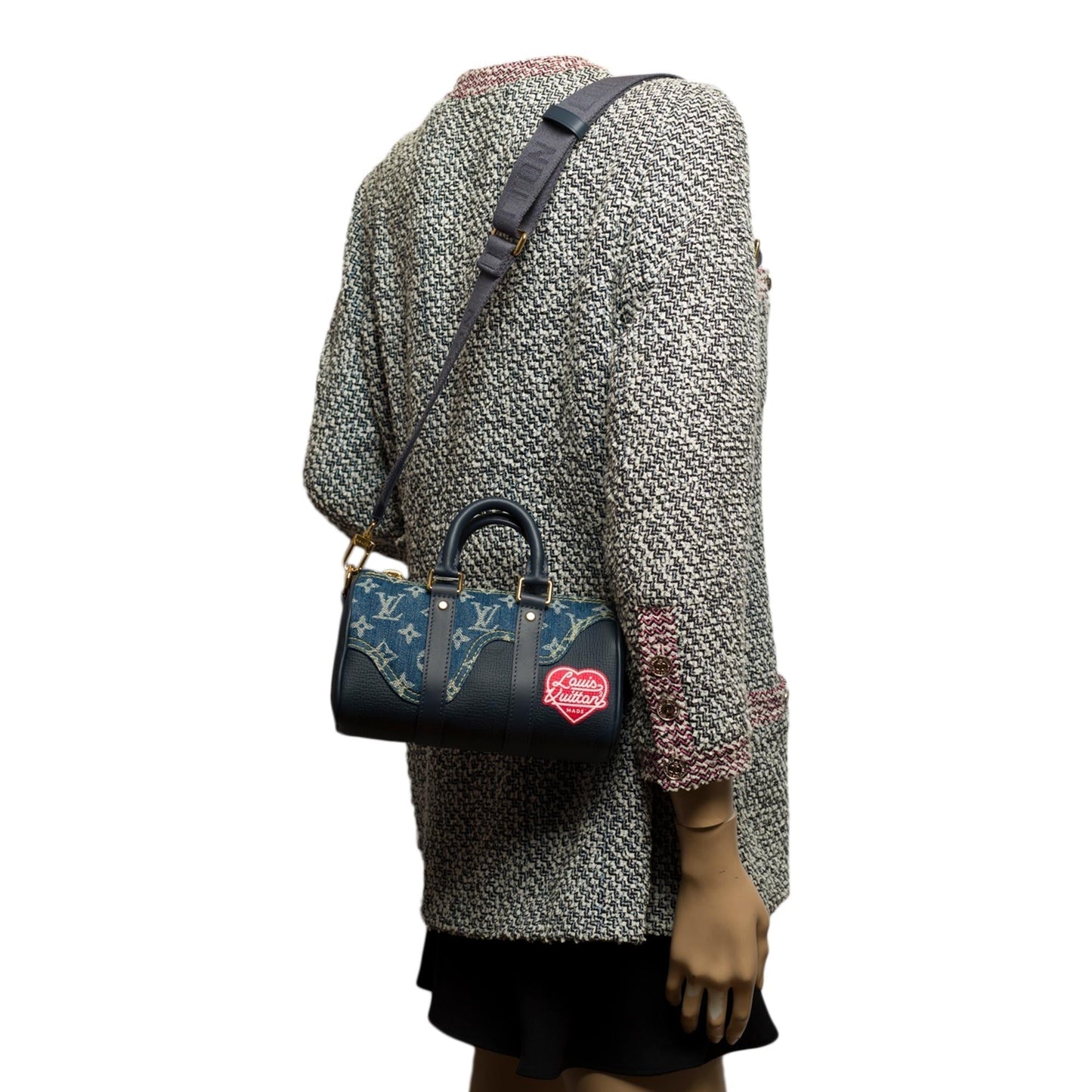 LOUIS VUITTON BRAND NEW-Limited edition keepall XS strap in blue denim by Nigo
