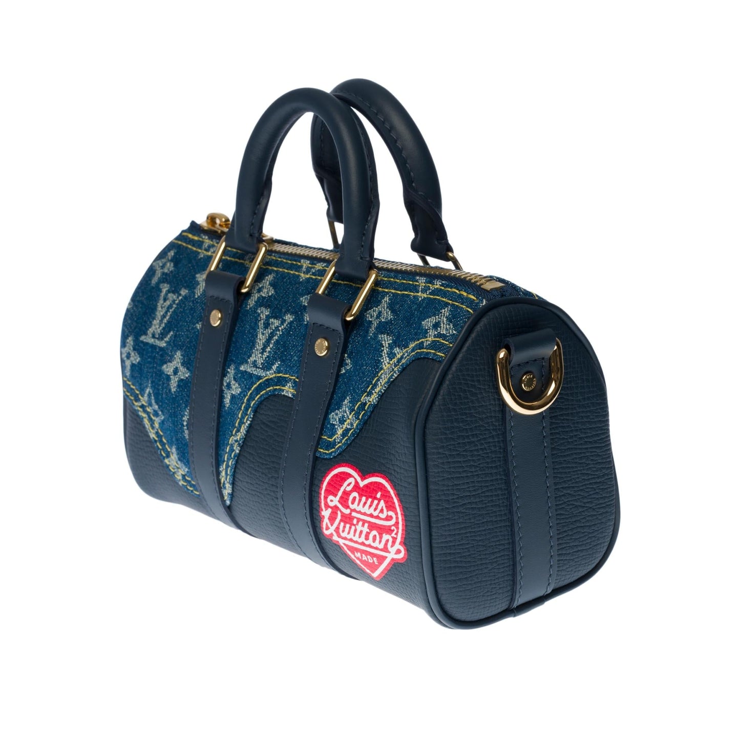 LOUIS VUITTON BRAND NEW-Limited edition keepall XS strap in blue denim by Nigo