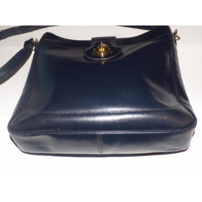 Gucci Designer Purses Navy Blue Leather Hobo Bag