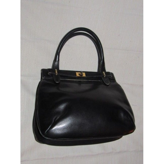 Gucci Vintage Buttery Soft Black Leather Satchel