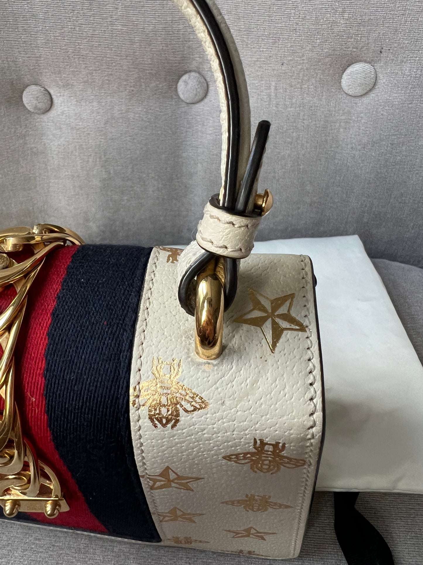 Gucci White Bee Star Sylvie Mini Bag (RRP £1,890)