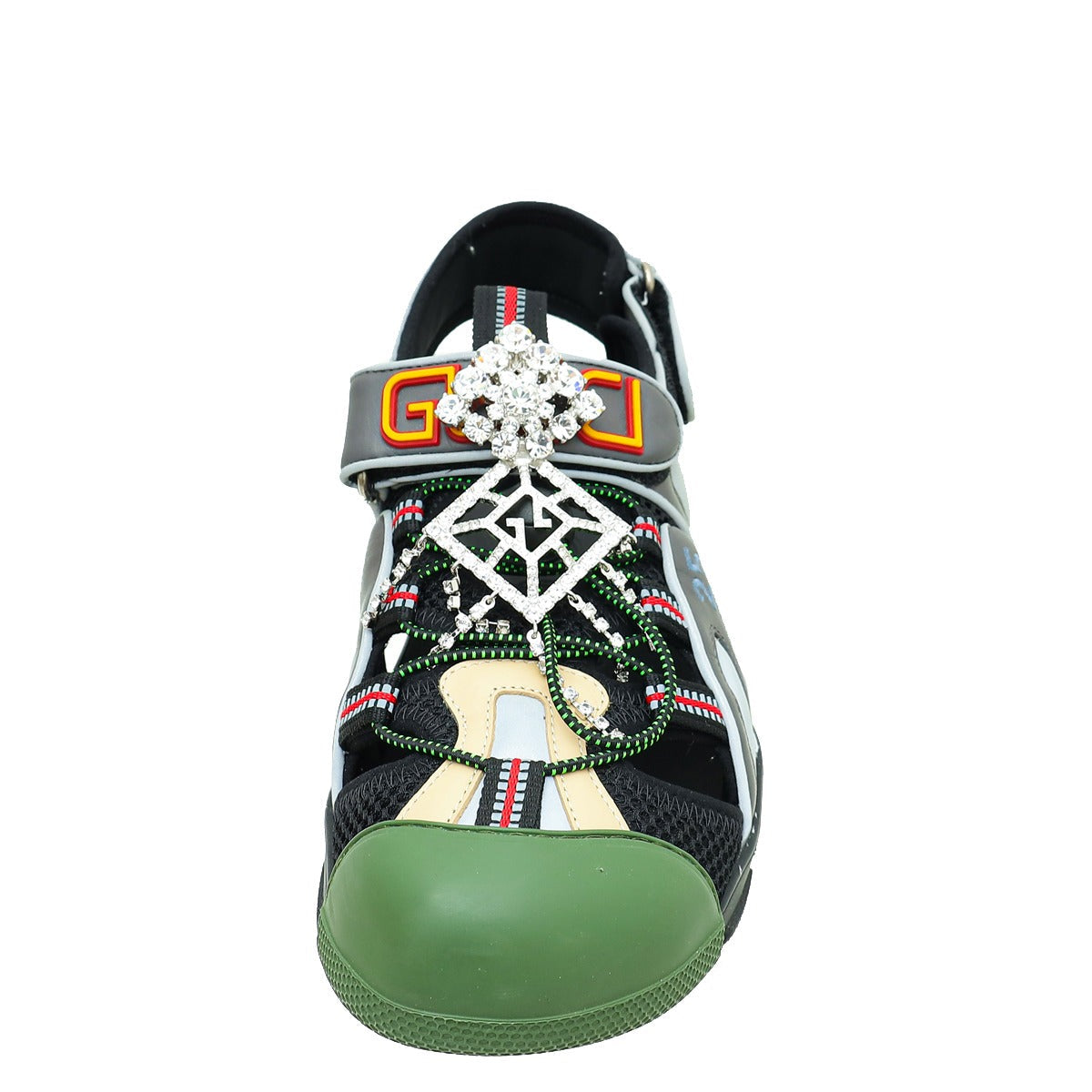 Gucci Multicolor Mesh Fabric Tinsel Sport Sandals 40