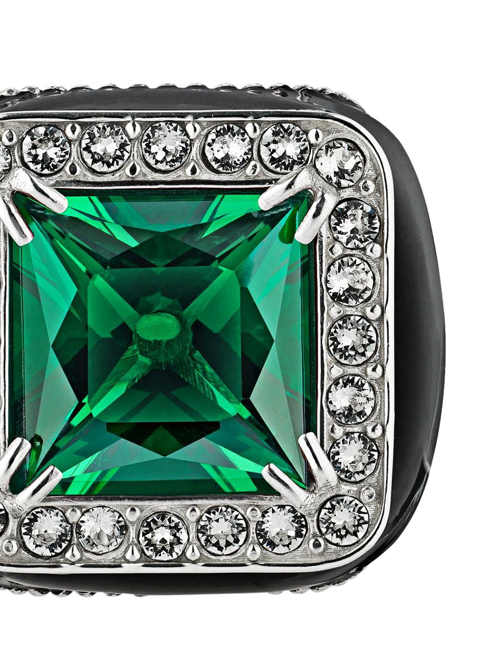 Gucci GG Crystal-embellished Signet Ring in Green