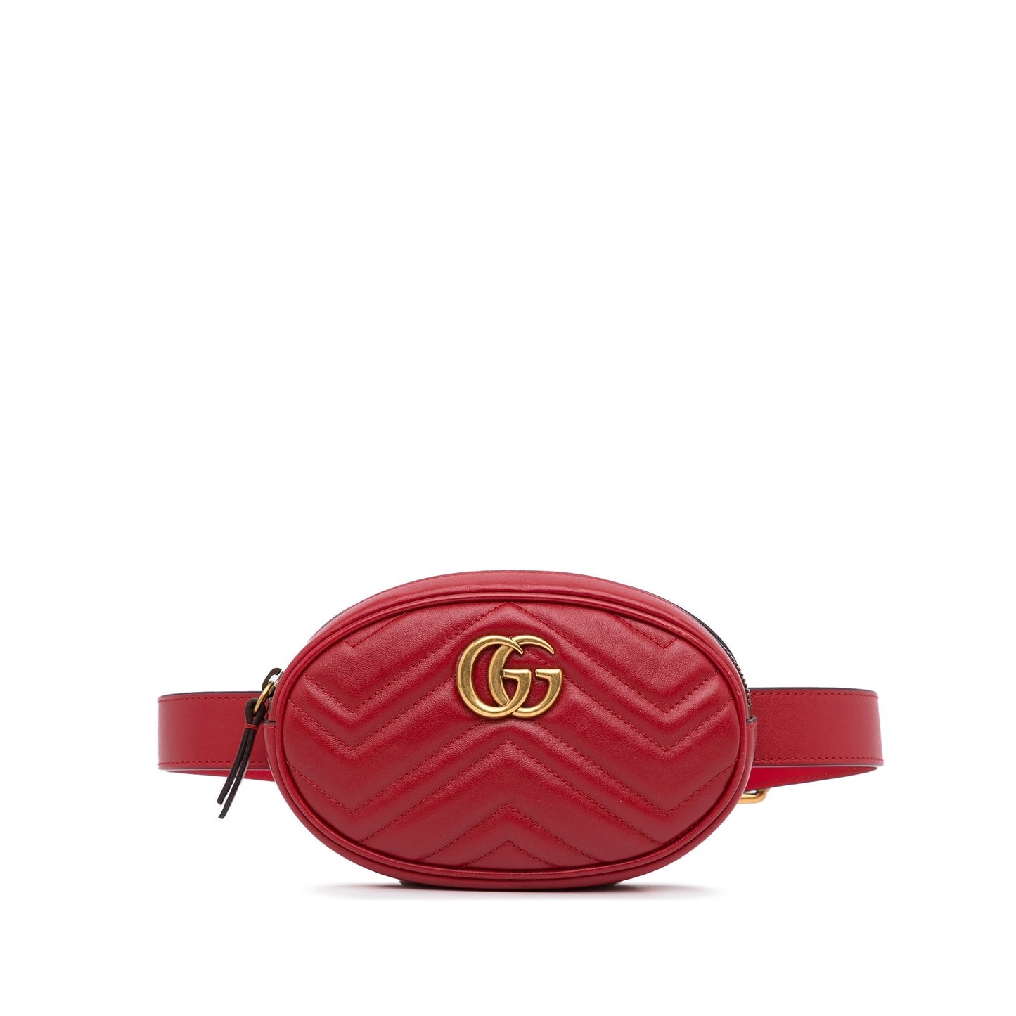 Gucci GG Marmont Belt Bag Red Matelassé