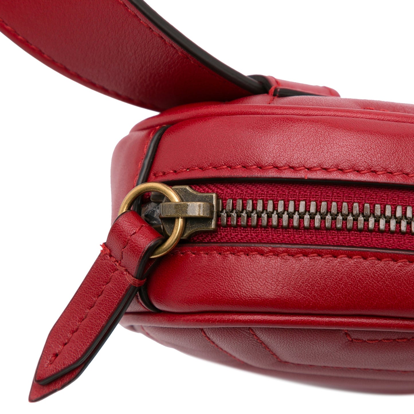 Gucci GG Marmont Belt Bag Red Matelassé