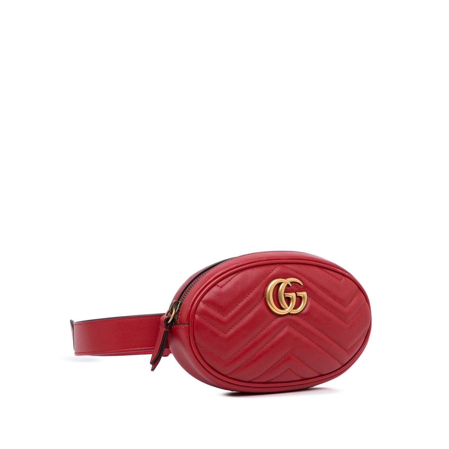 Gucci GG Marmont Belt Bag Red Matelassé