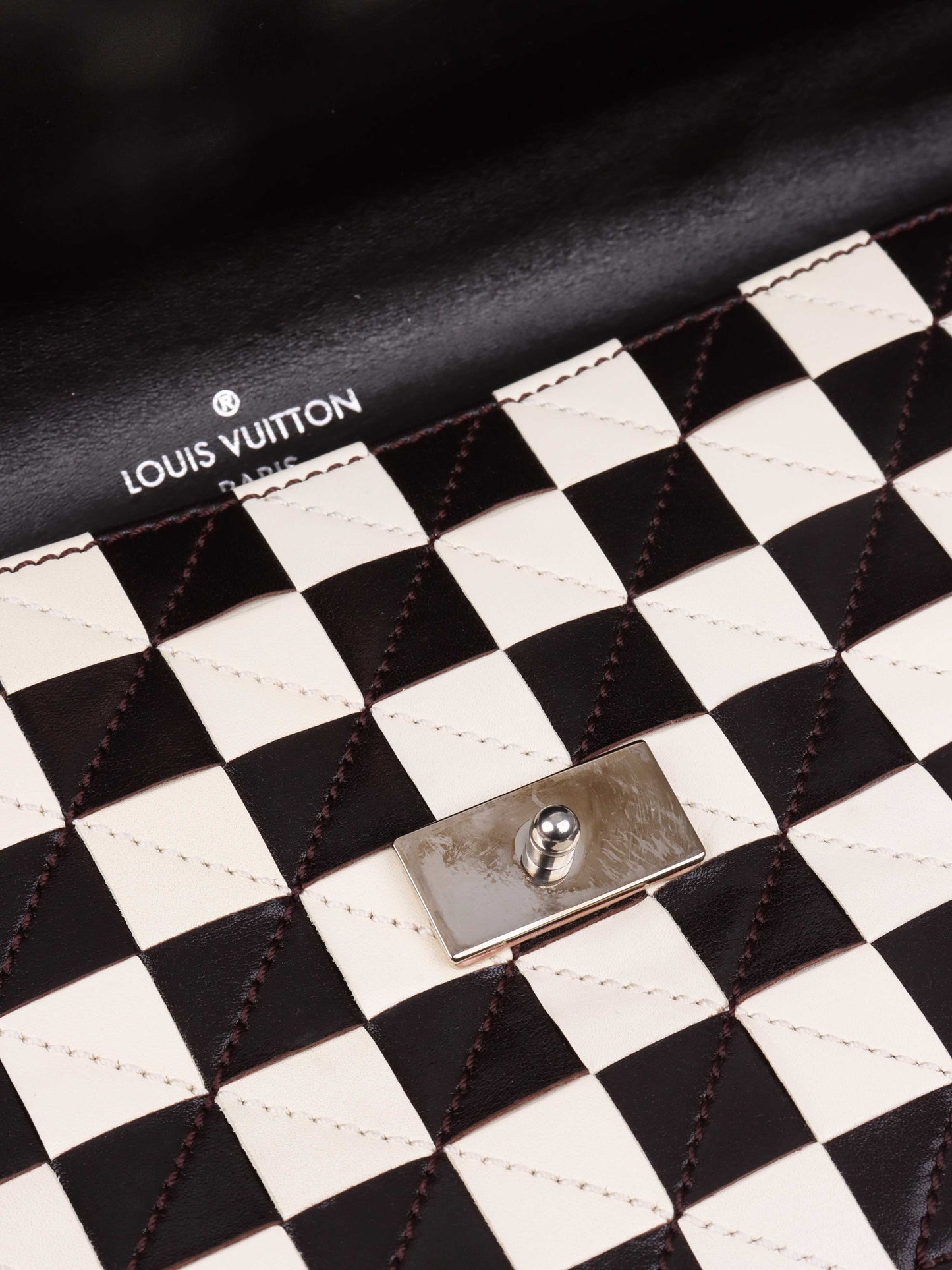 Louis Vuitton Black & White Chess Board Clutch.