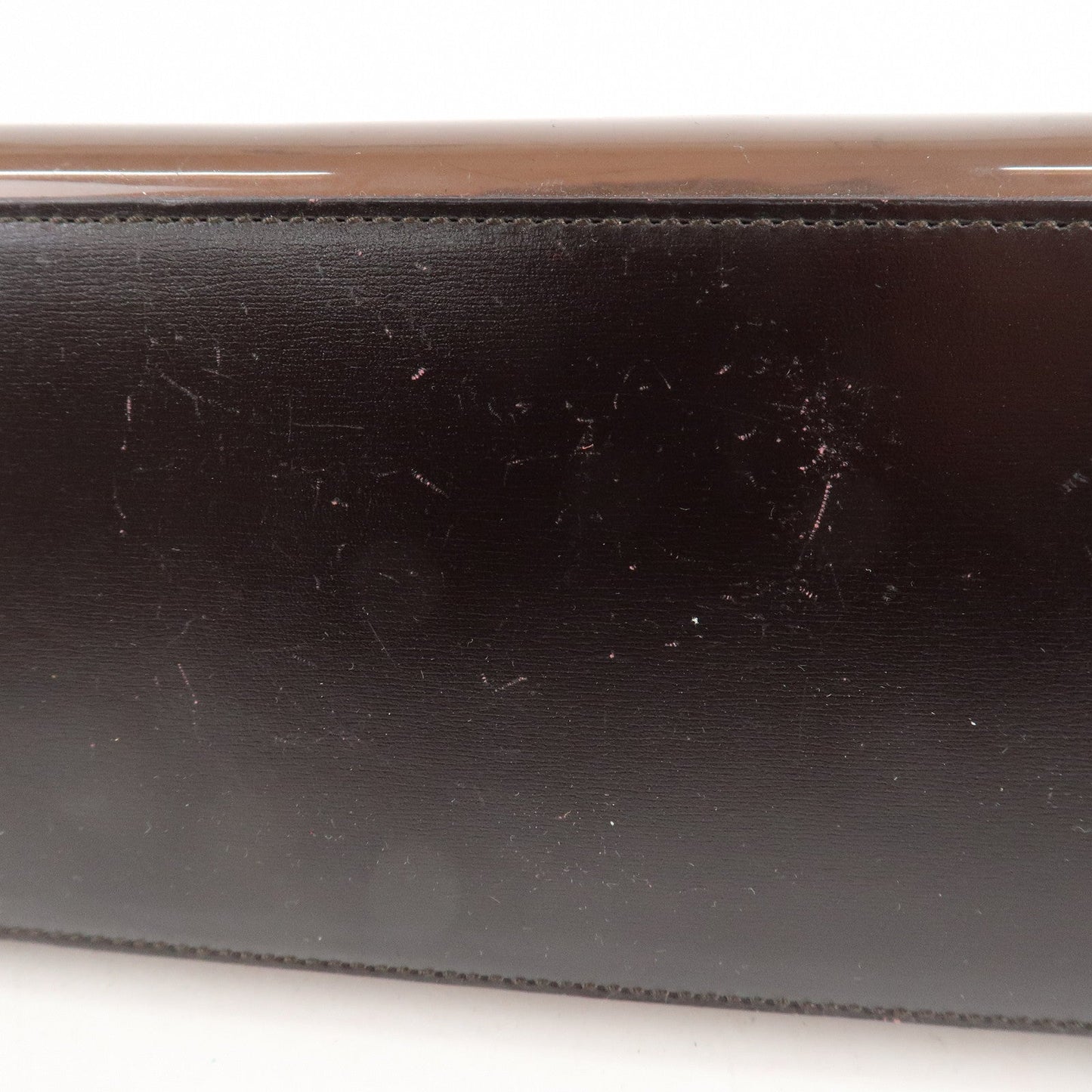GUCCI Bamboo Vinyl Leather Shoulder Bag Clear Brown 001.2113.1880