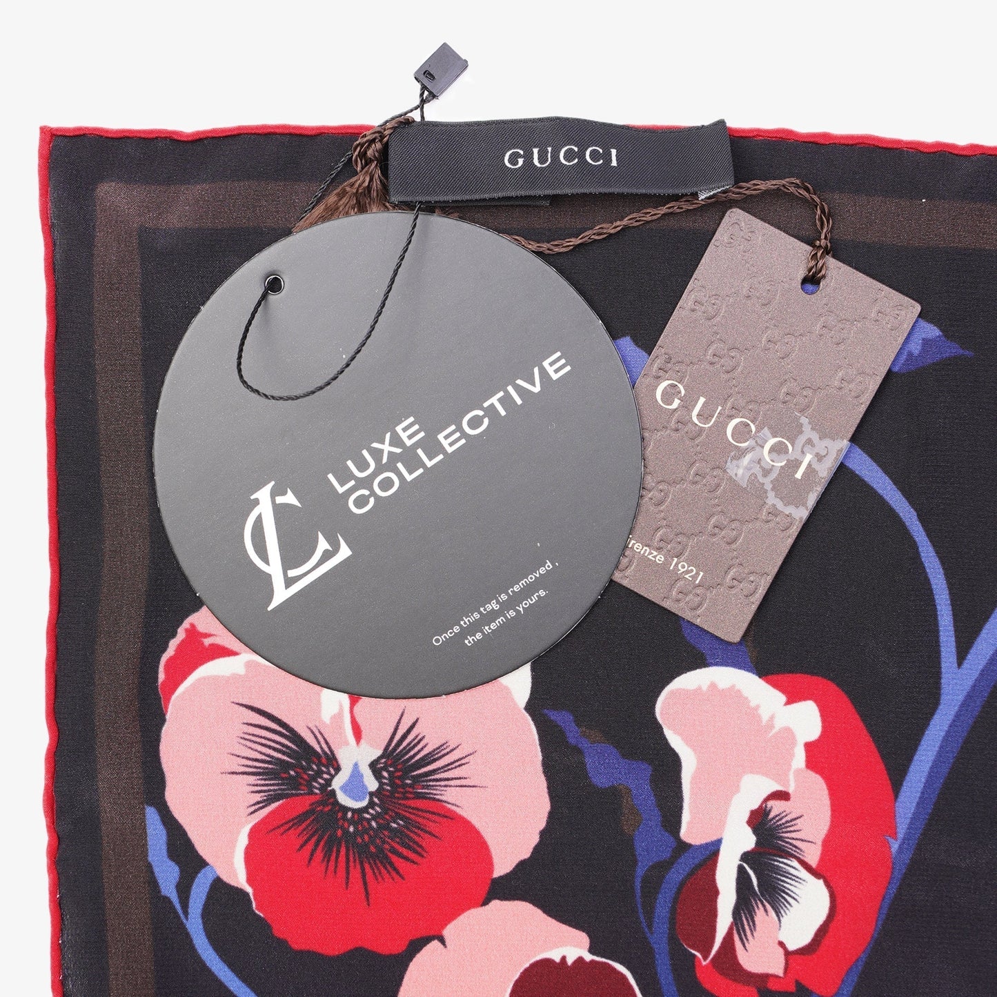 Gucci Womens Floral Scarf Black
