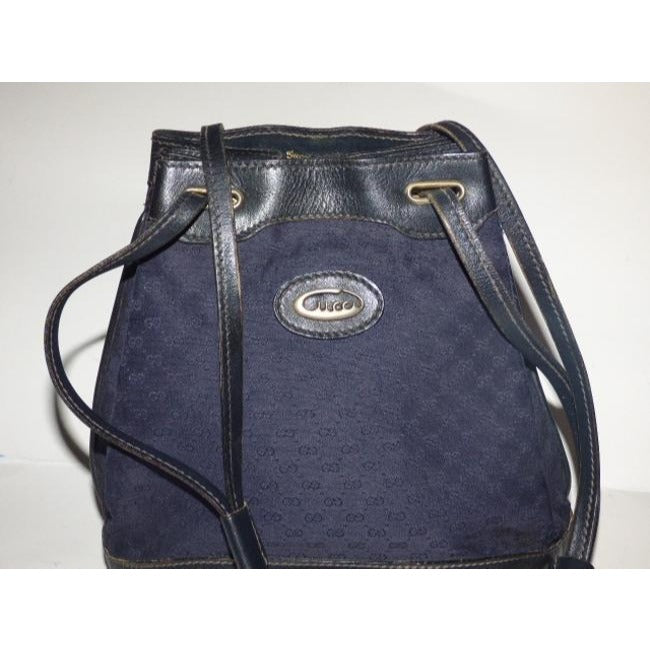 Gucci Webby Drawstring Pursesdesigner Purses Navy Leather And Gg Leather Satchel