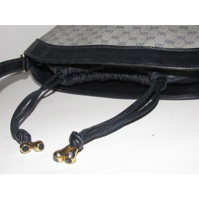 Gucci Blue Micro G Print Leather Bucket Bag Satchel