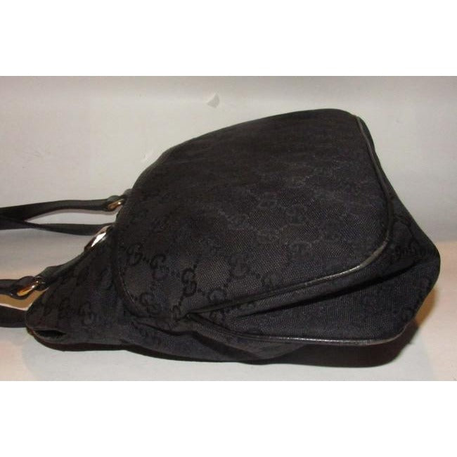 Gucci Vintage Pursesdesigner Purses Black Leather And Gg Leather Satchel