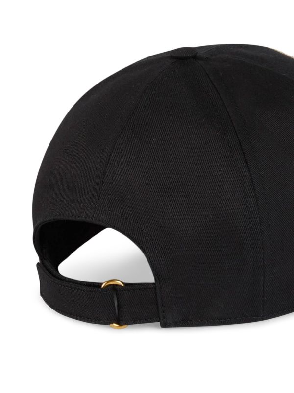Gucci Worldwide Patch Canvas Baseball Cap in Black