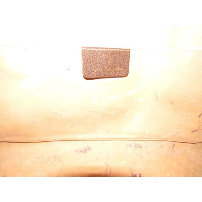 Gucci Vintage Purses Brown Leather And Gg Leather Clutch