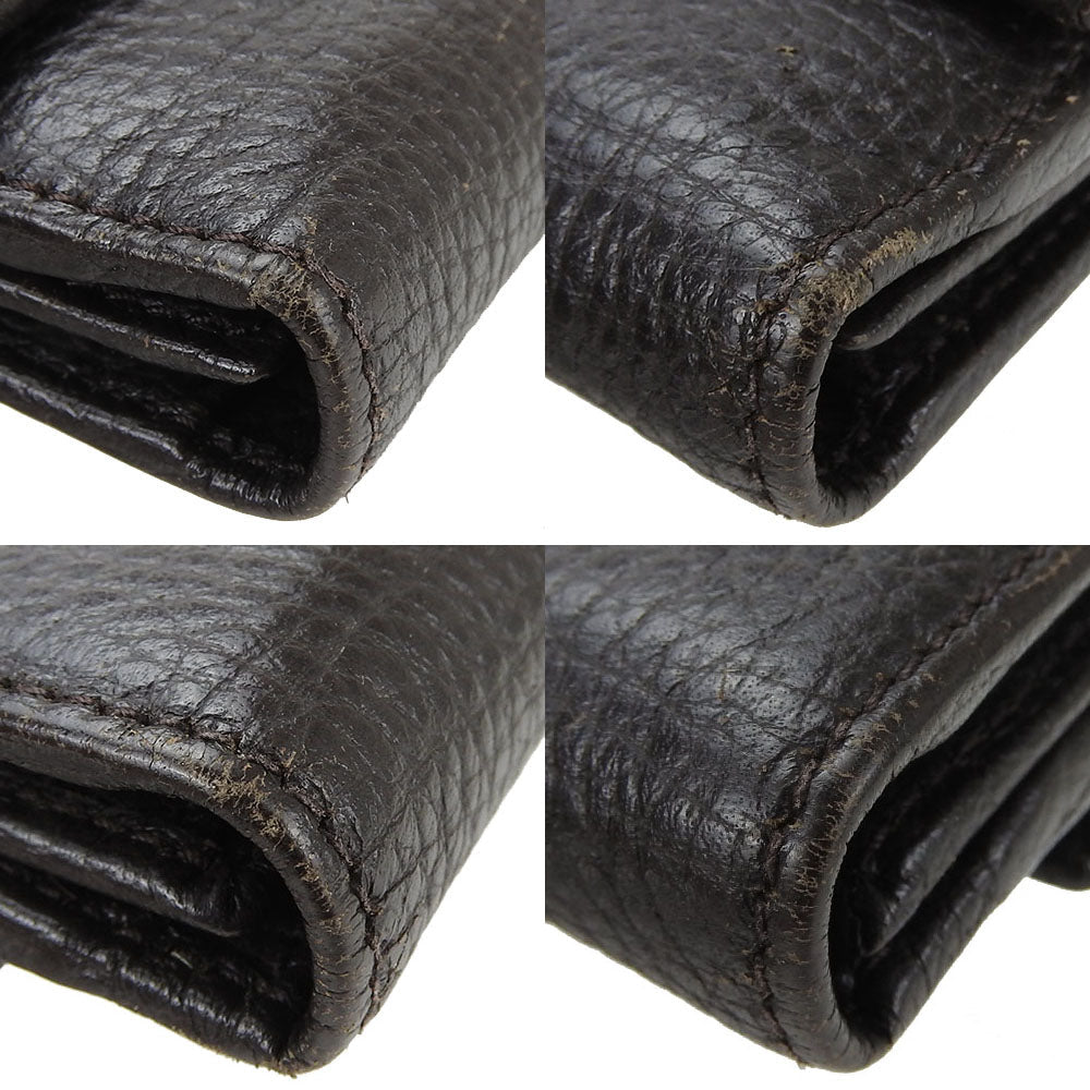 GUCCI Long Wallet Purse 231843 leather Dark brown Interlocking Women Used