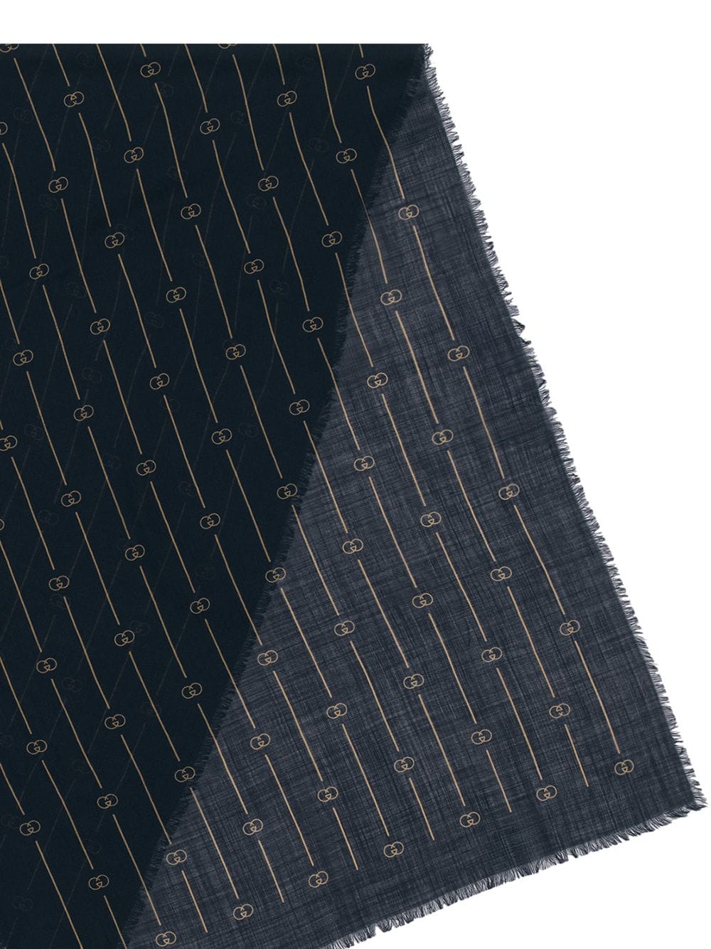 Gucci GG Thin Striped Scarf in Midnight Blue