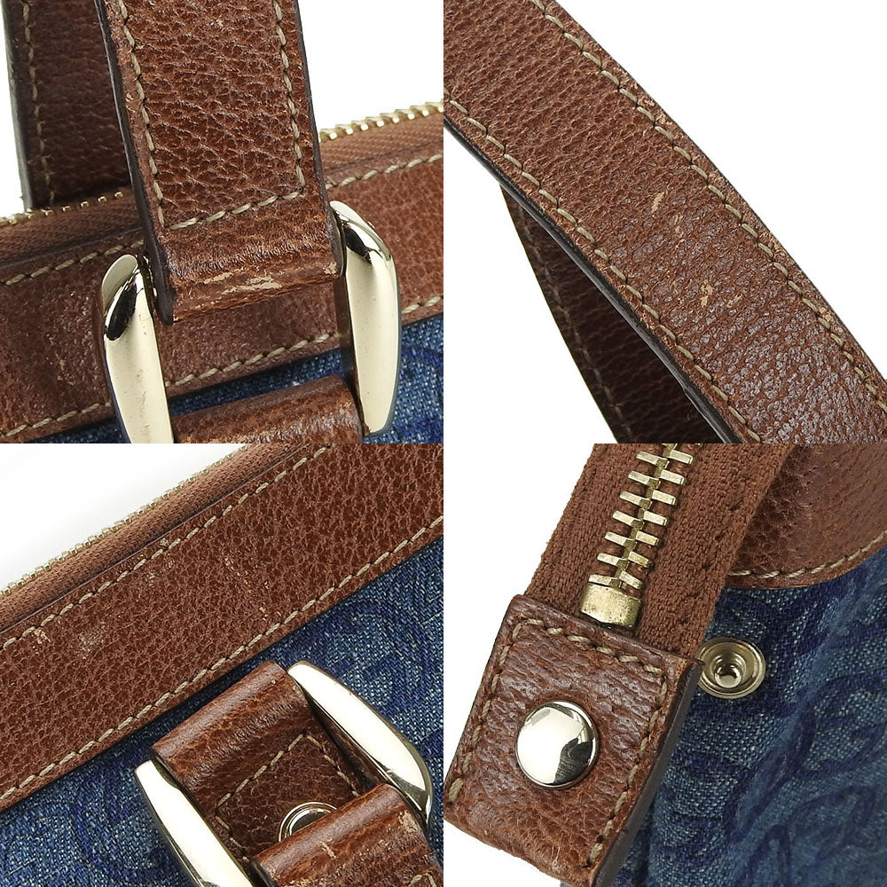 GUCCI Handbag 141471 denim blue Interlocking Women Used