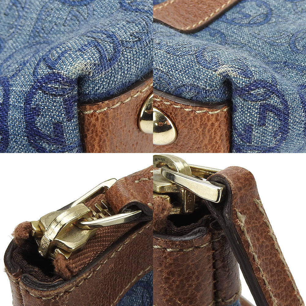 GUCCI Handbag 141471 denim blue Interlocking Women Used