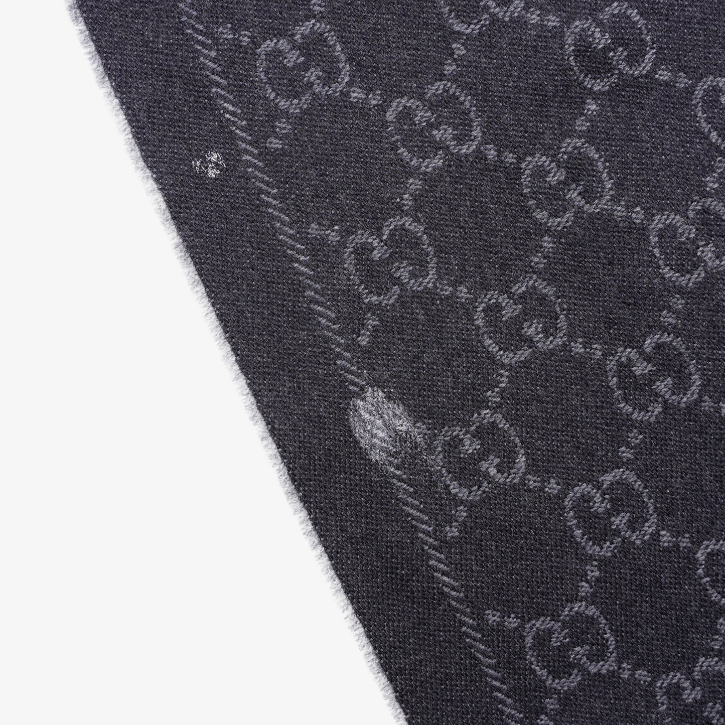 Gucci Womens GG Jacquard Scarf Black Grey