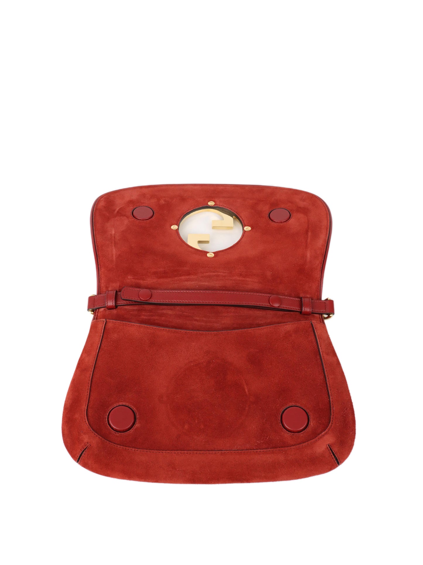 Gucci Blondie Red Suede Shoulder Bag.
